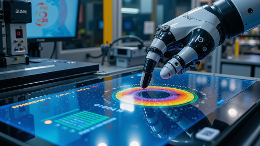 技术研讨会现场，专家演示新技术，体现科技创新氛围