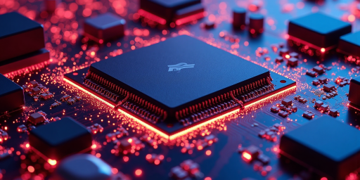 AMD彩色标志，红色背景上的AMD字母组合